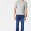Mavi Denim ZACH STRAIGHT LEG JEANS IN DARK USED BRUSHED FEATHER BLUE