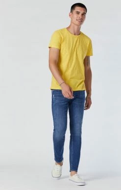 Mavi JAKE SLIM LEG JEANS IN DARK DISTRESSED LA VINTAGE Denim