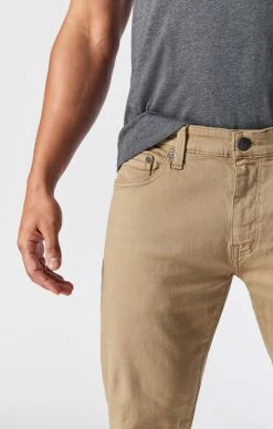 Mavi Pants MARCUS SLIM STRAIGHT LEG IN BRITISH KHAKI SUPERMOVE