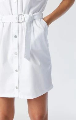 Mavi AVERY DENIM SHIRT DRESS IN WHITE DENIM