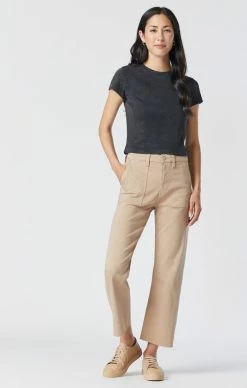 Mavi SHELIA FRONT POCKET STRAIGHT PANTS IN SILVER MINK TWILL