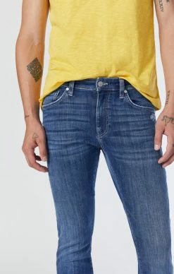 Mavi JAKE SLIM LEG JEANS IN DARK DISTRESSED LA VINTAGE Denim