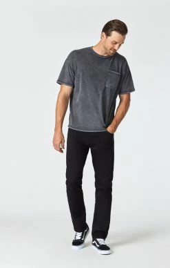 Mavi MATT RELAXED STRAIGHT LEG JEANS IN DOUBLE BLACK SUPERMOVE