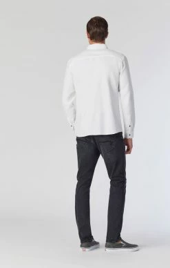 Mavi JAKE SLIM LEG IN DARK SMOKE BRUSHED ORGANIC MOVE