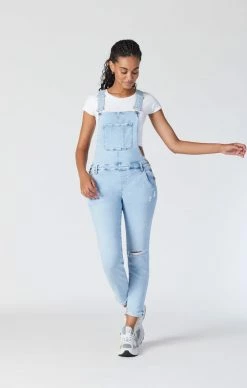 Mavi EDERA OVERALLS IN LIGHT RIPPED LA VINTAGE Denim