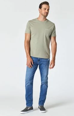 Mavi JAKE STRAIGHT LEG JEANS IN MID USED ORGANIC MOVE