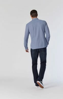 Mavi MARCUS SLIM STRAIGHT LEG IN DARK USED TONAL ORGANIC MOVE
