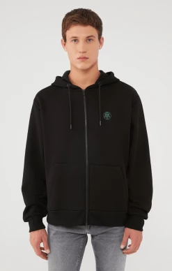 Mavi Tops & T-Shirts REGULAR FIT ZIP-UP HOODIE IN BLACK