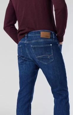 Mavi MARCUS SLIM STRAIGHT LEG IN DARK BRUSHED FEATHER BLUE Denim