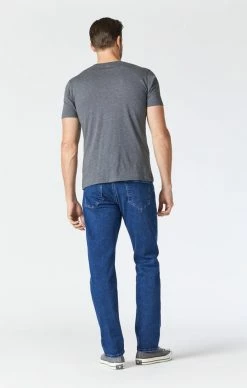 Mavi ZACH STRAIGHT LEG JEANS IN DARK BRUSHED ATHLETIC