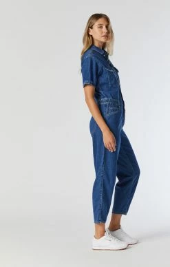 Mavi DORIA DENIM JUMPSUIT IN MID BLUE DENIM