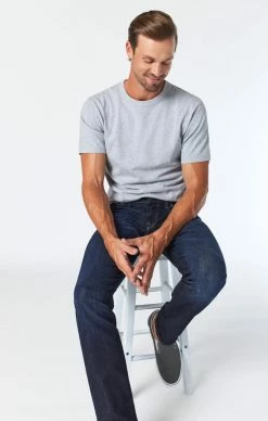 Mavi MARCUS SLIM STRAIGHT LEG IN RINSE BRUSHED FEATHER BLUE