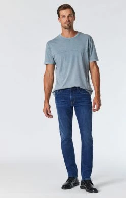 Mavi Denim MARCUS SLIM STRAIGHT LEG IN DARK BLUE SUPERMOVE