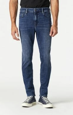 Mavi JAKE SLIM STRAIGHT LEG JEANS IN DARK BRUSHED SUPERMOVE Denim