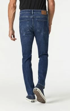 Mavi JAKE SLIM STRAIGHT LEG JEANS IN DARK BRUSHED SUPERMOVE Denim