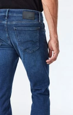 Mavi ZACH STRAIGHT LEG JEANS IN DEEP BLUE ORGANIC MOVE Denim