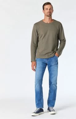 Mavi ZACH STRAIGHT LEG JEANS IN MID BRUSHED ATHLETIC Denim