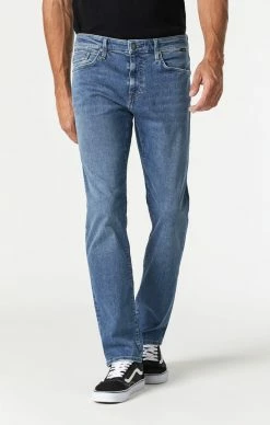 Mavi Denim ZACH STRAIGHT LEG JEANS IN MID USED ORGANIC MOVE