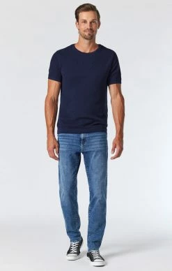 Mavi STEVE ATHLETIC JEANS IN MID BRUSHED ORGANIC MOVE Denim