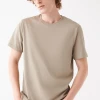 Mavi MEN'S BASIC CREW NECK T-SHIRT IN METAL BEIGE Tops & T-Shirts