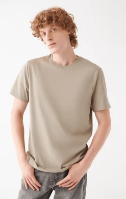 Mavi MEN'S BASIC CREW NECK T-SHIRT IN METAL BEIGE Tops & T-Shirts