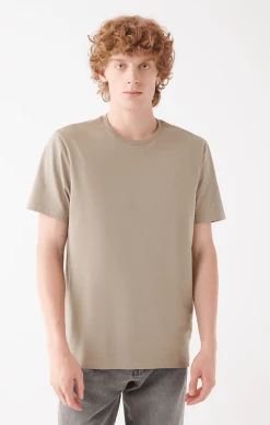 Mavi MEN'S BASIC CREW NECK T-SHIRT IN METAL BEIGE Tops & T-Shirts