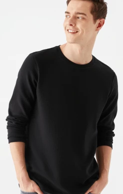 Mavi MEN'S LONG SLEEVE T-SHIRT IN BLACK Tops & T-Shirts