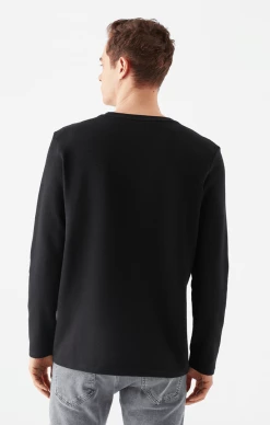 Mavi MEN'S LONG SLEEVE T-SHIRT IN BLACK Tops & T-Shirts