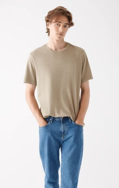 Mavi MEN'S SHORT SLEEVE T-SHIRT IN LIGHT BROWN