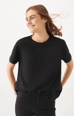 Mavi WOMEN'S SHORT SLEEVE T-SHIRT IN BLACK Tops & T-Shirts