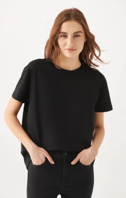 Mavi WOMEN'S SHORT SLEEVE T-SHIRT IN BLACK Tops & T-Shirts