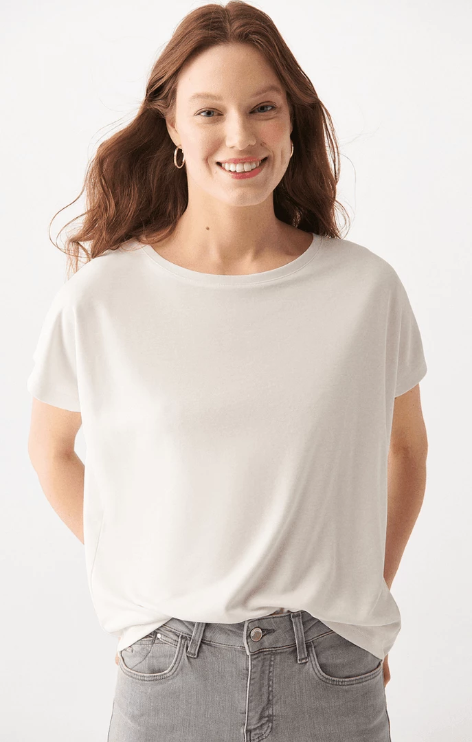 Best Pirce โจ Mavi ๐ฉ WOMEN'S SHORT SLEEVE T-SHIRT IN ANTIQUE WHITE Tops & T-Shirts ๐คฉ 4 Mavi WOMEN'S SHORT SLEEVE T-SHIRT IN ANTIQUE WHITE Tops & T-Shirts