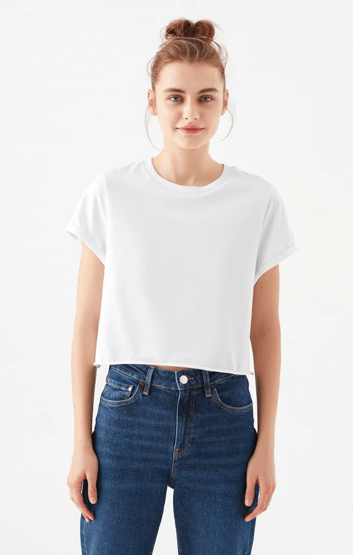 Wholesale ⭐ Mavi Tops & T-Shirts 👩 WOMEN'S BASIC CROP T-SHIRT IN WHITE 😍 5 Mavi Tops & T-Shirts WOMEN'S BASIC CROP T-SHIRT IN WHITE