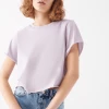 Mavi WOMEN'S BASIC CROP T-SHIRT IN PURPLE