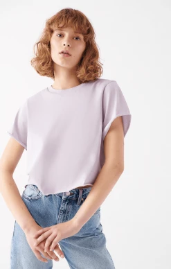 Mavi WOMEN'S BASIC CROP T-SHIRT IN PURPLE