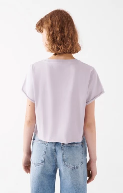 Mavi WOMEN'S BASIC CROP T-SHIRT IN PURPLE