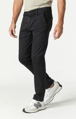 Mavi JOHNNY SLIM CHINO IN BLACK SATEEN TWILL
