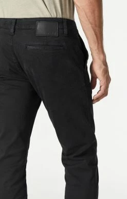 Mavi JOHNNY SLIM CHINO IN BLACK SATEEN TWILL
