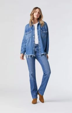 Mavi FIONA RELAXED DENIM SHIRT IN SKY ORGANIC BLUE