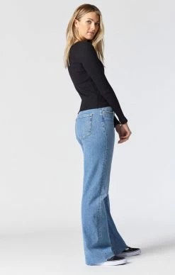 Mavi VICTORIA WIDE LEG IN LIGHT BRUSHED RECYCLE BLUE Denim