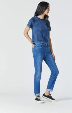 Mavi KATHLEEN SLIM BOYFRIEND JEANS IN SEA BLUE FEATHER BLUE Denim