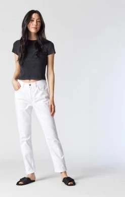 Mavi KATHLEEN SLIM BOYFRIEND JEANS IN WHITE STRETCH
