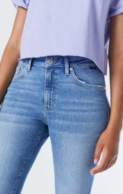 Mavi VIOLA STRAIGHT LEG JEANS IN MID BRUSHED RECYCLED BLUE