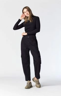 Mavi ELSIE CARGO PANTS IN SMOKE DENIM