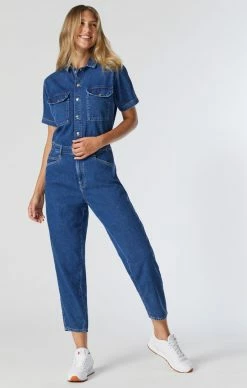 Mavi DORIA DENIM JUMPSUIT IN MID BLUE DENIM