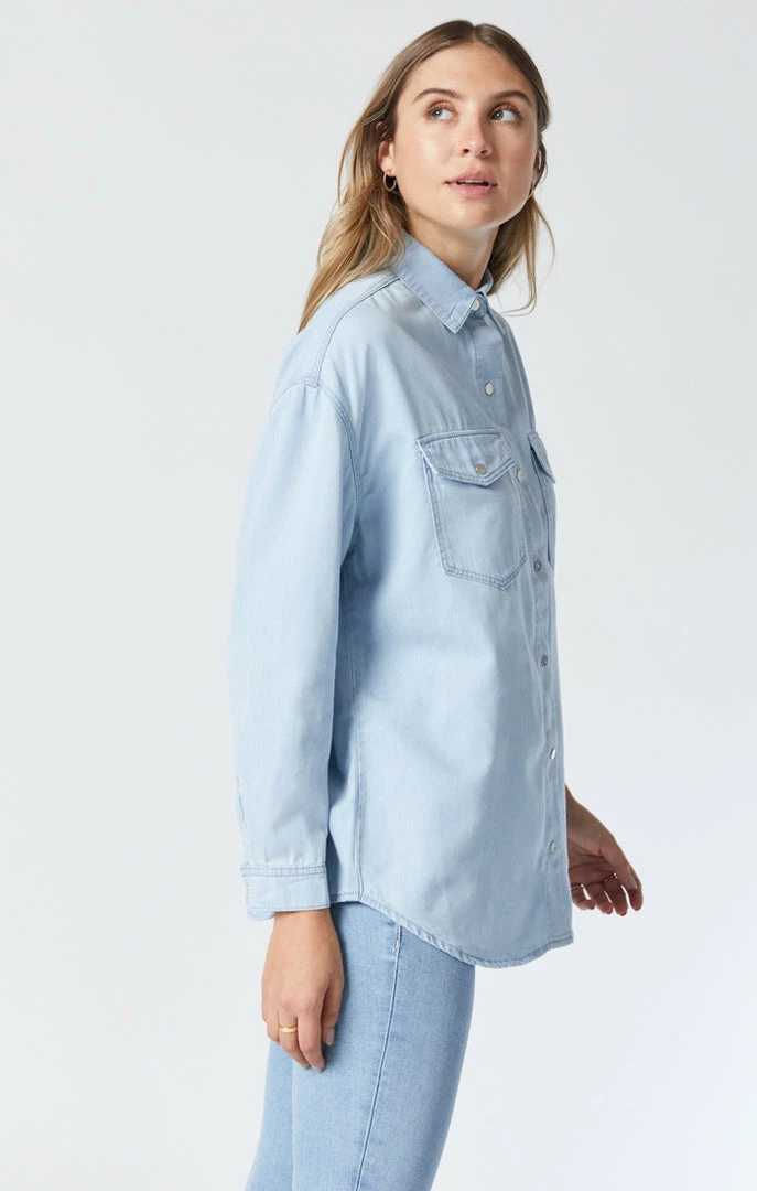Hot Sale π Mavi LIVIA OVERSIZED DENIM π SHIRT IN ICE BLUE SOFT DENIM π 4 Mavi LIVIA OVERSIZED DENIM SHIRT IN ICE BLUE SOFT DENIM