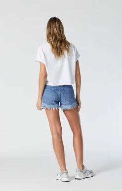 Mavi ROSIE BOYFRIEND SHORTS IN MID DENIM