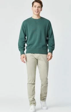 Mavi ZACH STRAIGHT LEG PANTS IN STONE GREY SATEEN