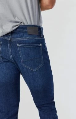 Mavi JAKE SLIM LEG JEANS IN DARK BRUSHED FEATHER BLUE