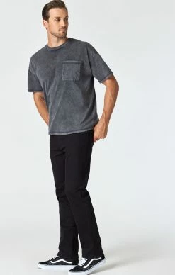 Mavi MATT RELAXED STRAIGHT LEG JEANS IN DOUBLE BLACK SUPERMOVE